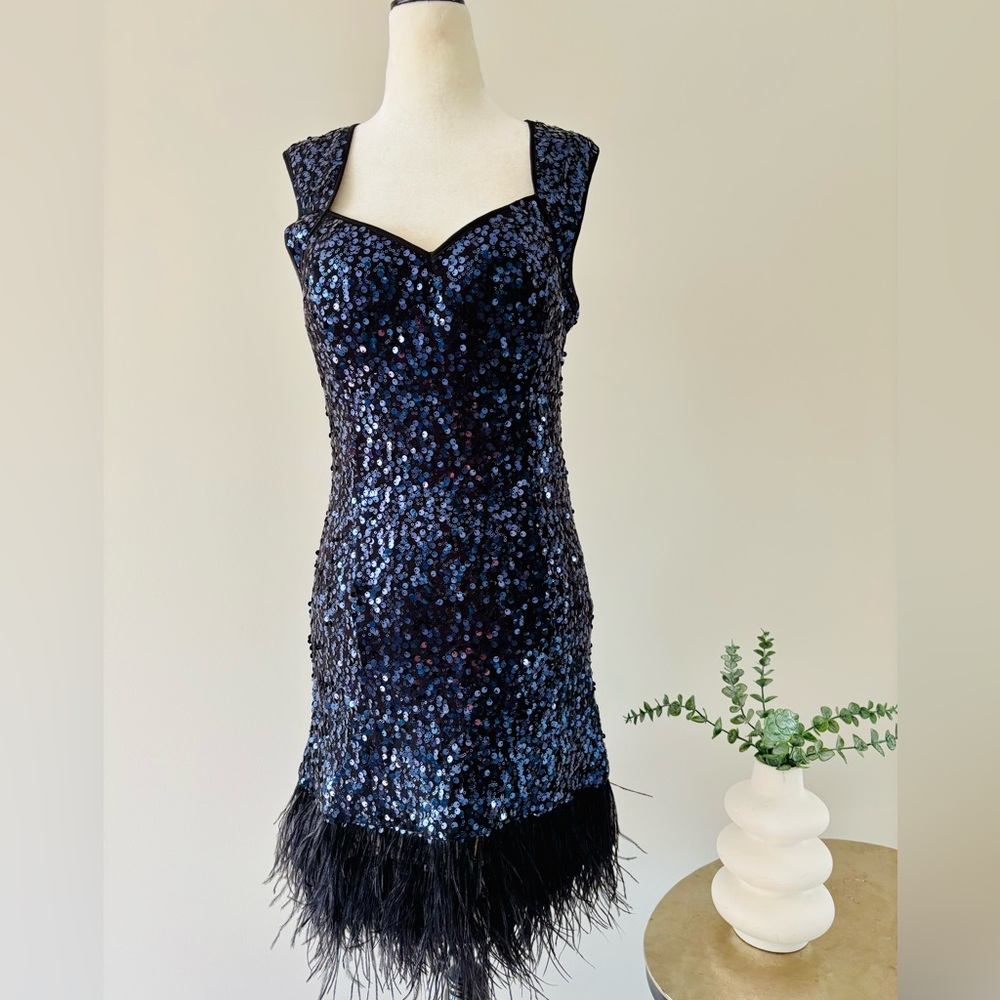 Guess Black and Blue Sequin Dress